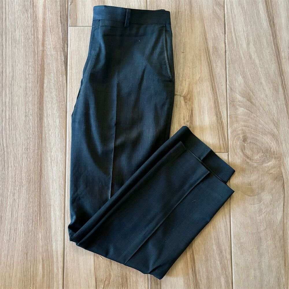 Bellissimo Men's Black Dress Pants Size 38 Formal Office Wear